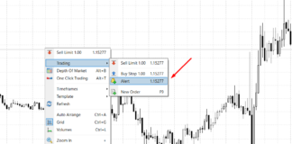 how to set alert in MT4 and MT5